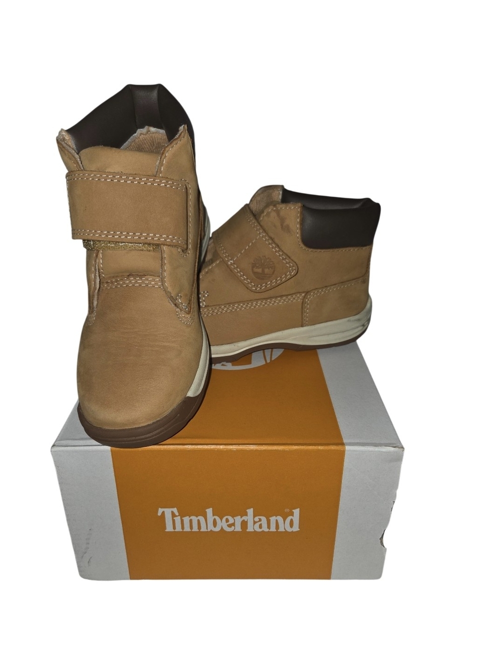 Timberland Kids' Wheat Brown Hook-and-Loop Boots